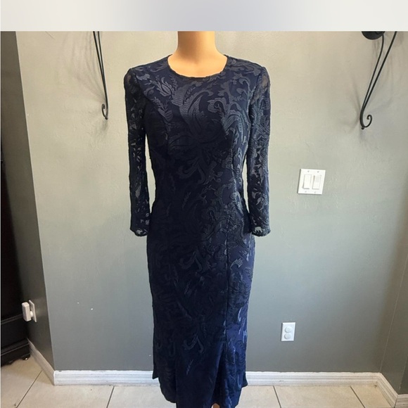 JS Collections Dresses & Skirts - JS Collections‎ Midnight Blue Long Sleeve Dress